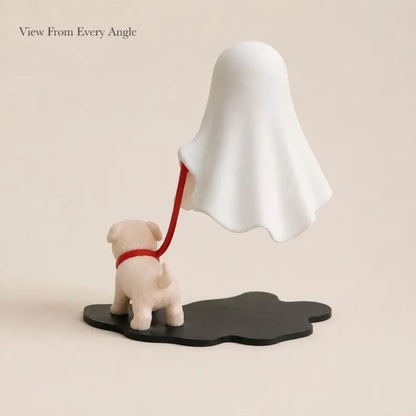 Luz brillante de fantasma con perro
