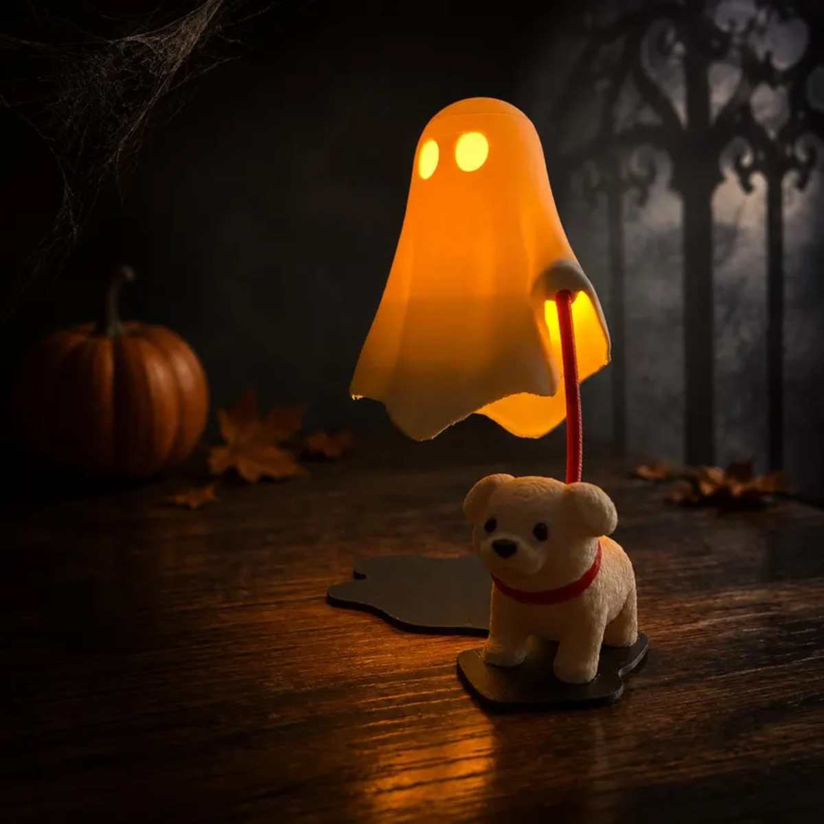 Luz brillante de fantasma con perro
