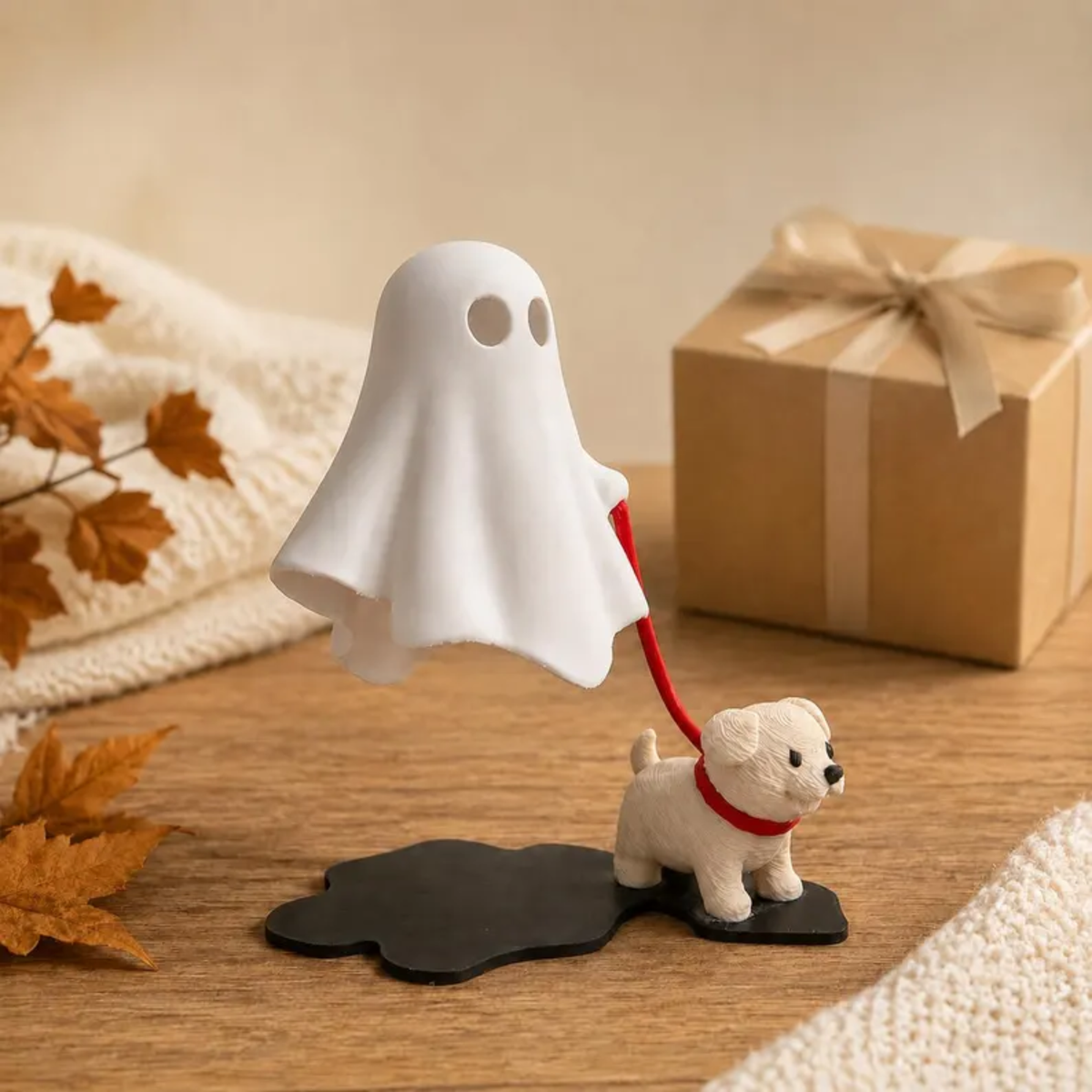 Luz brillante de fantasma con perro